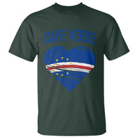 Cape Verde Scribble Flag Heart National Pride T Shirt Cabo Verde Love
