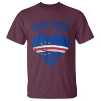 Cape Verde Scribble Flag Heart National Pride T Shirt Cabo Verde Love