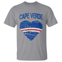Cape Verde Scribble Flag Heart National Pride T Shirt Cabo Verde Love
