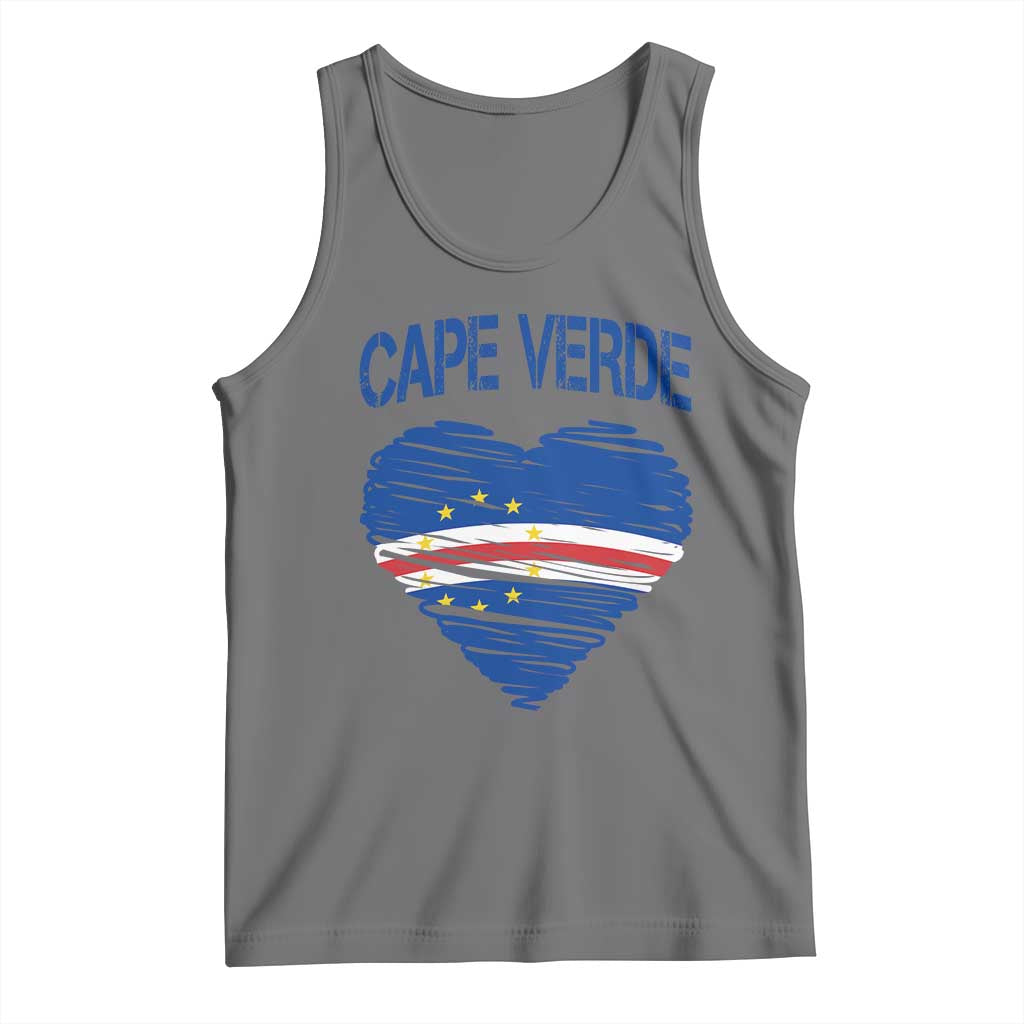 Cape Verde Scribble Flag Heart National Pride Tank Top Cabo Verde Love