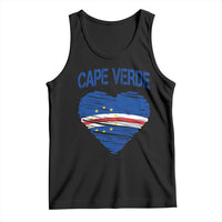 Cape Verde Scribble Flag Heart National Pride Tank Top Cabo Verde Love