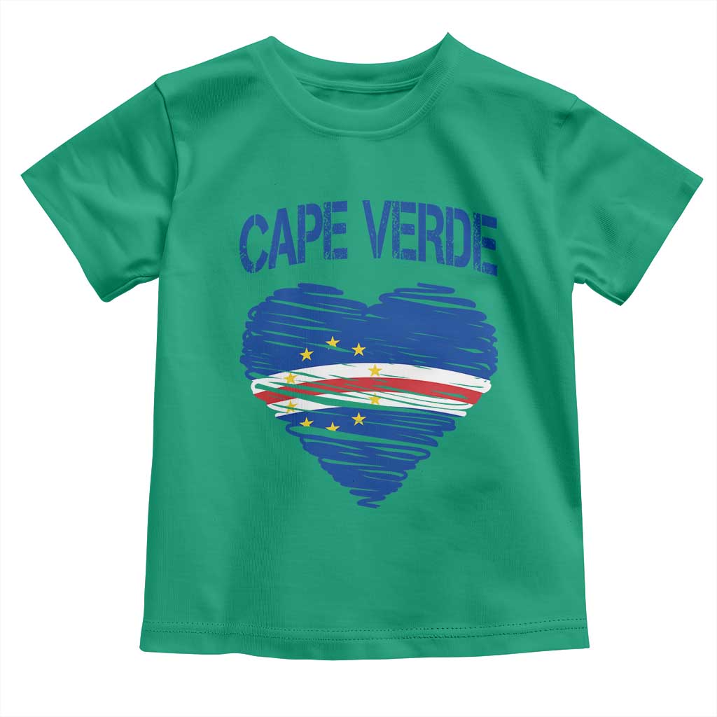 Cape Verde Scribble Flag Heart National Pride Toddler T Shirt Cabo Verde Love