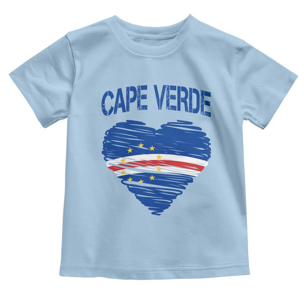 Cape Verde Scribble Flag Heart National Pride Toddler T Shirt Cabo Verde Love
