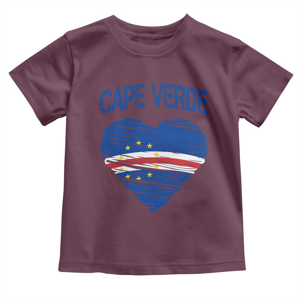 Cape Verde Scribble Flag Heart National Pride Toddler T Shirt Cabo Verde Love
