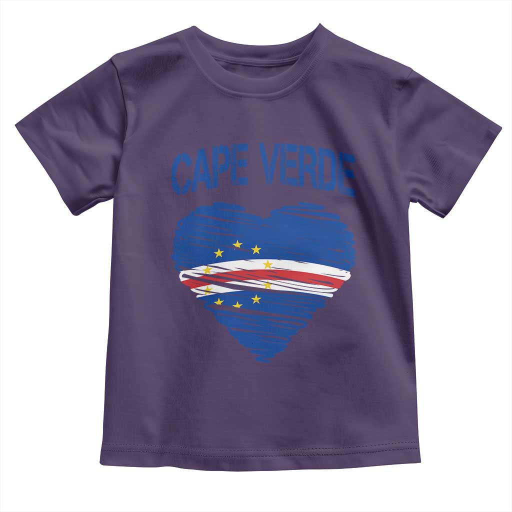 Cape Verde Scribble Flag Heart National Pride Toddler T Shirt Cabo Verde Love