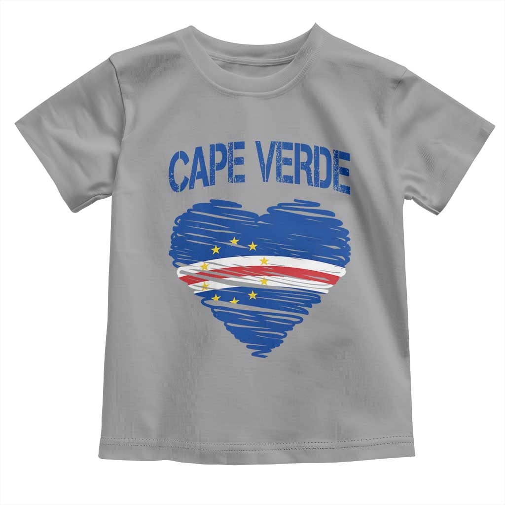 Cape Verde Scribble Flag Heart National Pride Toddler T Shirt Cabo Verde Love