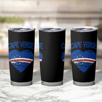 Cape Verde Scribble Flag Heart National Pride Tumbler Cup Cabo Verde Love