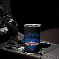 Cape Verde Scribble Flag Heart National Pride Tumbler Cup Cabo Verde Love