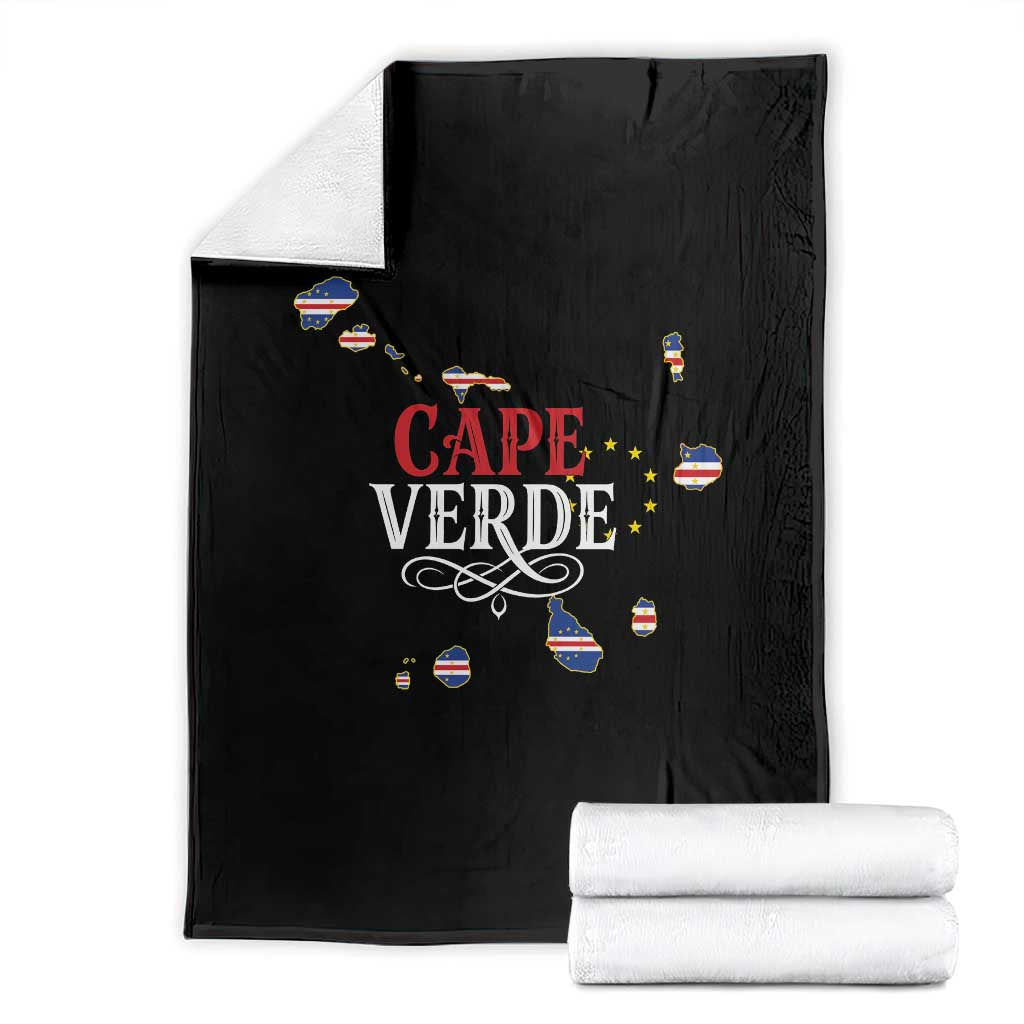 Cabo Verde Islands Flag Map Throw Blanket Cape Verde Vintage Pride