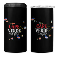 Cabo Verde Islands Flag Map 4 in 1 Can Cooler Tumbler Cape Verde Vintage Pride