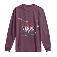 Cabo Verde Islands Flag Map Long Sleeve Shirt Cape Verde Vintage Pride