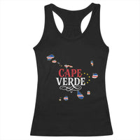 Cabo Verde Islands Flag Map Racerback Tank Top Cape Verde Vintage Pride