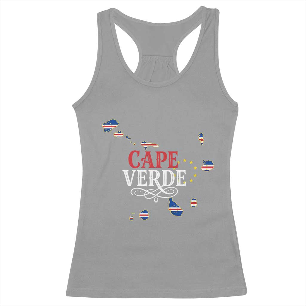 Cabo Verde Islands Flag Map Racerback Tank Top Cape Verde Vintage Pride