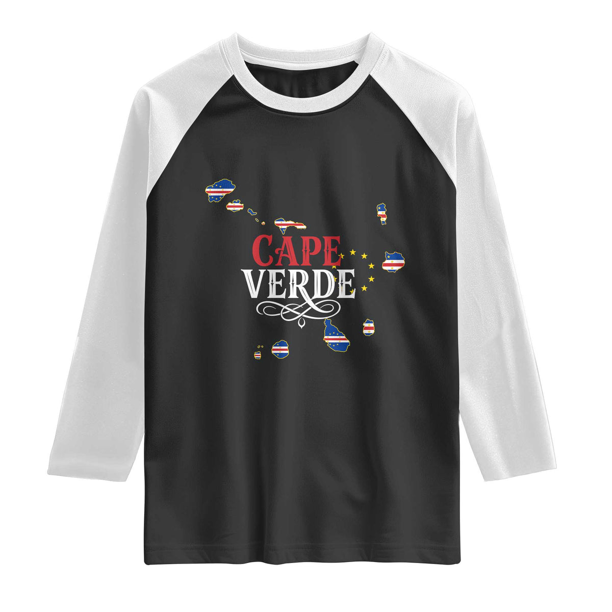 Cabo Verde Islands Flag Map Raglan Shirt Cape Verde Vintage Pride