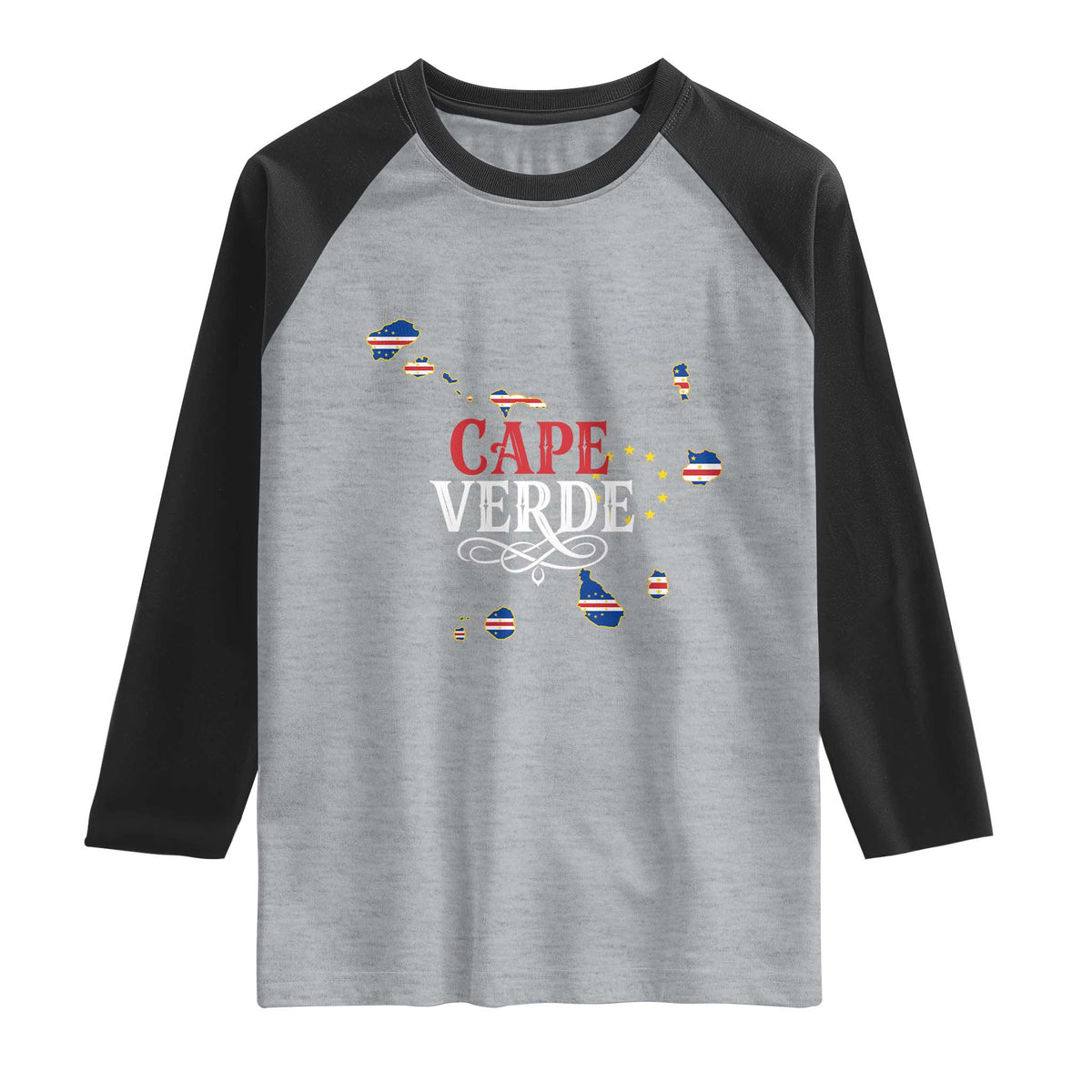 Cabo Verde Islands Flag Map Raglan Shirt Cape Verde Vintage Pride