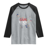 Cabo Verde Islands Flag Map Raglan Shirt Cape Verde Vintage Pride