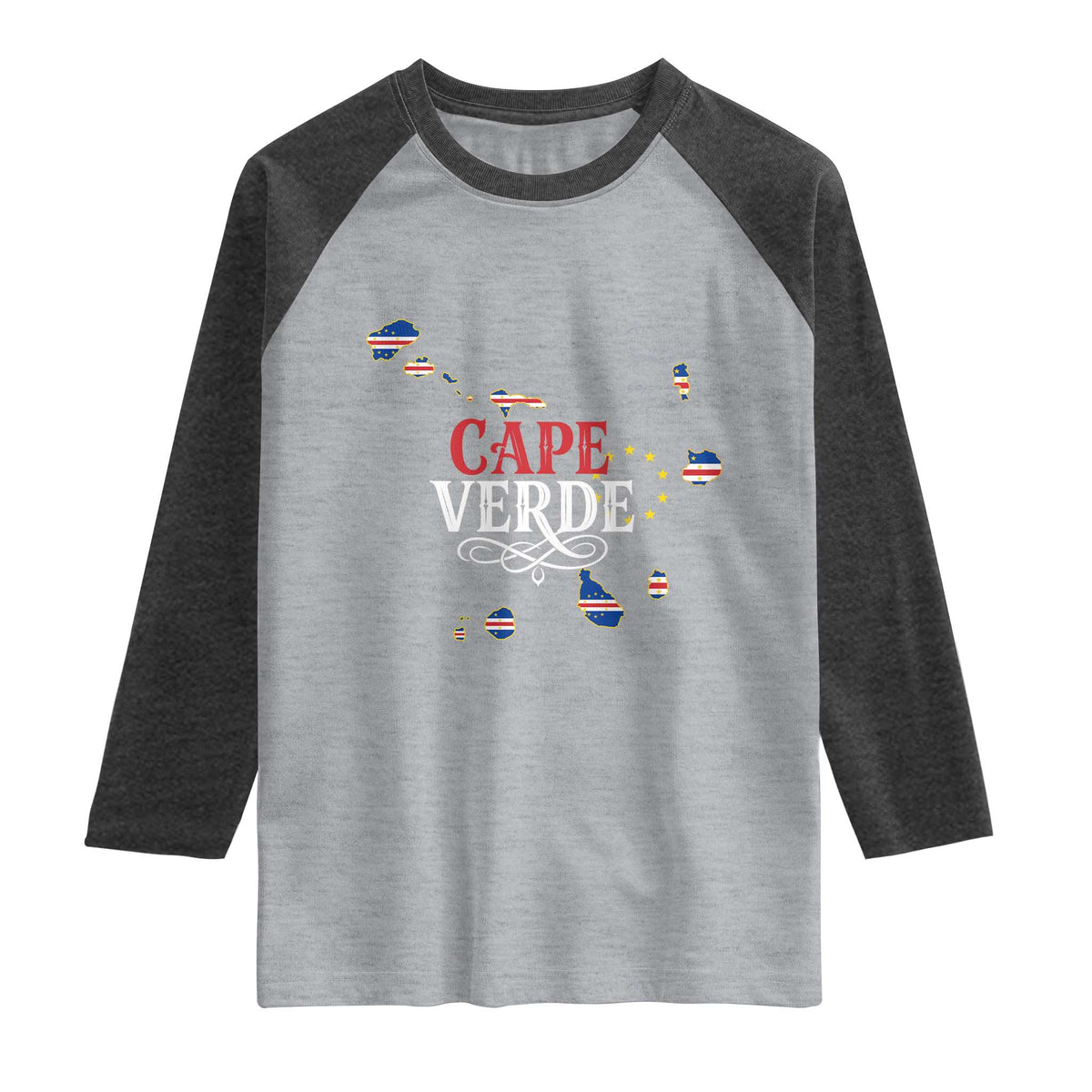 Cabo Verde Islands Flag Map Raglan Shirt Cape Verde Vintage Pride