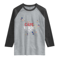 Cabo Verde Islands Flag Map Raglan Shirt Cape Verde Vintage Pride