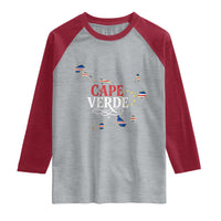 Cabo Verde Islands Flag Map Raglan Shirt Cape Verde Vintage Pride