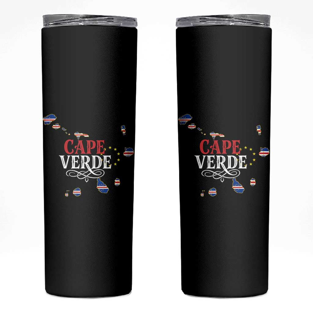Cabo Verde Islands Flag Map Skinny Tumbler Cape Verde Vintage Pride