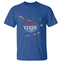 Cabo Verde Islands Flag Map T Shirt Cape Verde Vintage Pride