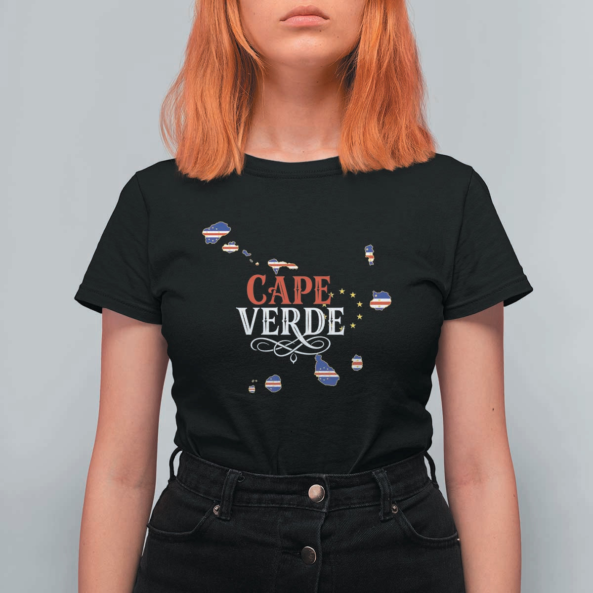 Cabo Verde Islands Flag Map T Shirt For Women Cape Verde Vintage Pride