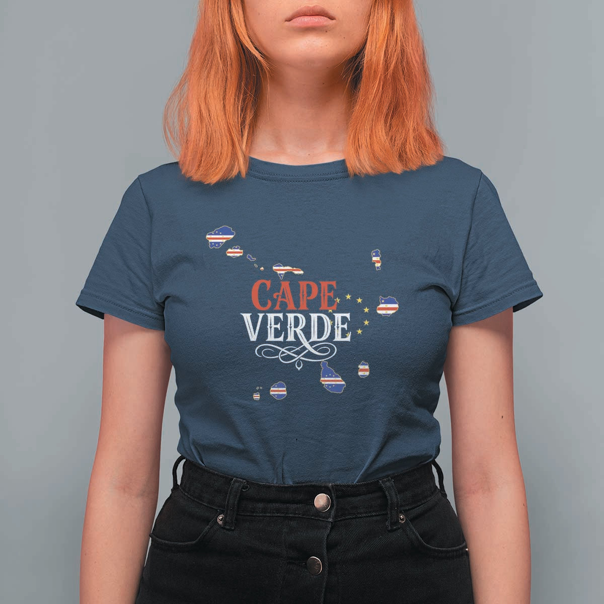 Cabo Verde Islands Flag Map T Shirt For Women Cape Verde Vintage Pride
