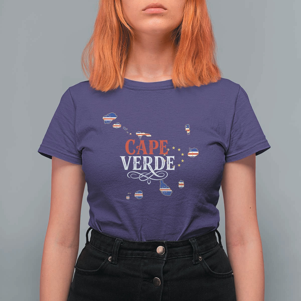 Cabo Verde Islands Flag Map T Shirt For Women Cape Verde Vintage Pride