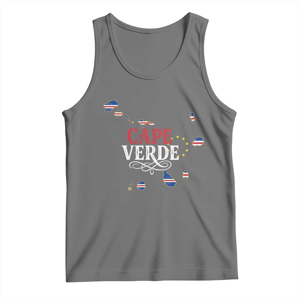 Cabo Verde Islands Flag Map Tank Top Cape Verde Vintage Pride