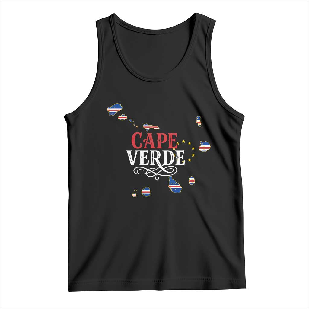 Cabo Verde Islands Flag Map Tank Top Cape Verde Vintage Pride