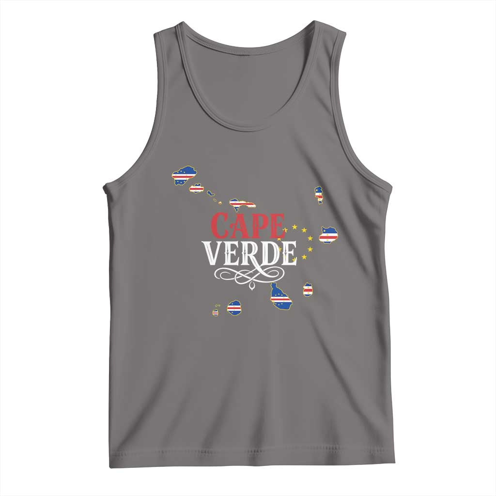 Cabo Verde Islands Flag Map Tank Top Cape Verde Vintage Pride