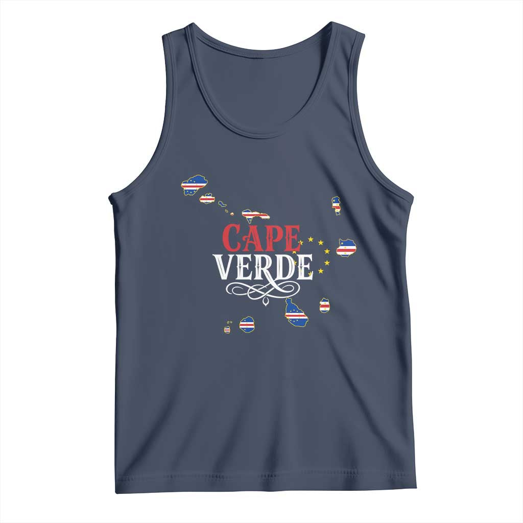 Cabo Verde Islands Flag Map Tank Top Cape Verde Vintage Pride