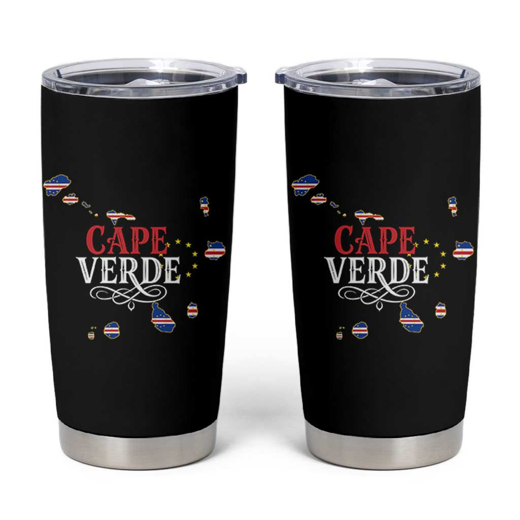 Cabo Verde Islands Flag Map Tumbler Cup Cape Verde Vintage Pride
