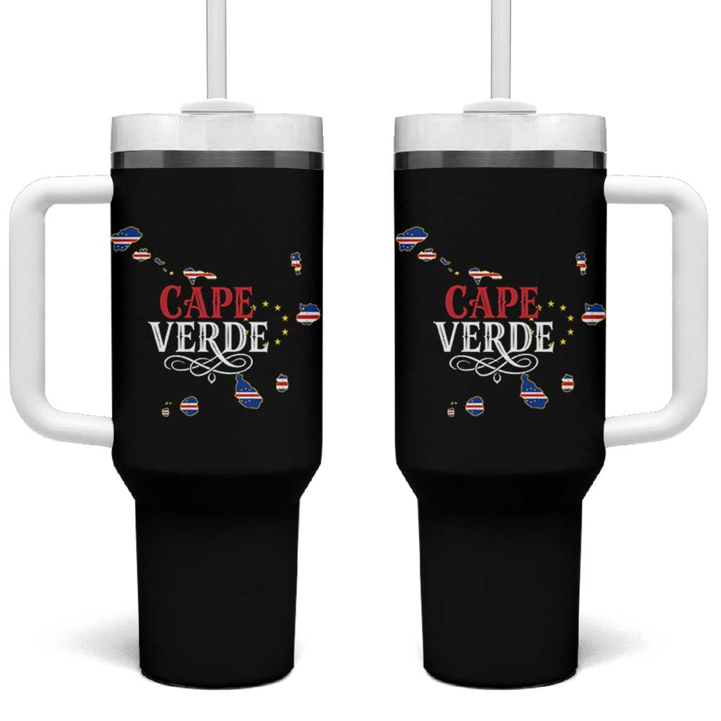 Cabo Verde Islands Flag Map Tumbler With Handle Cape Verde Vintage Pride