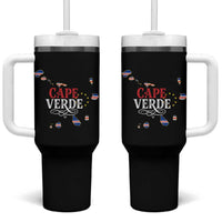 Cabo Verde Islands Flag Map Tumbler With Handle Cape Verde Vintage Pride