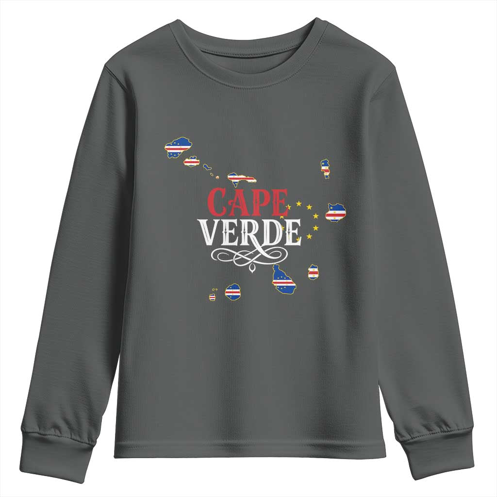 Cabo Verde Islands Flag Map Youth Sweatshirt Cape Verde Vintage Pride