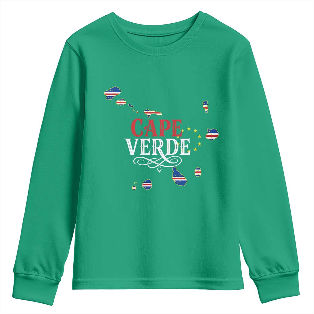 Cabo Verde Islands Flag Map Youth Sweatshirt Cape Verde Vintage Pride
