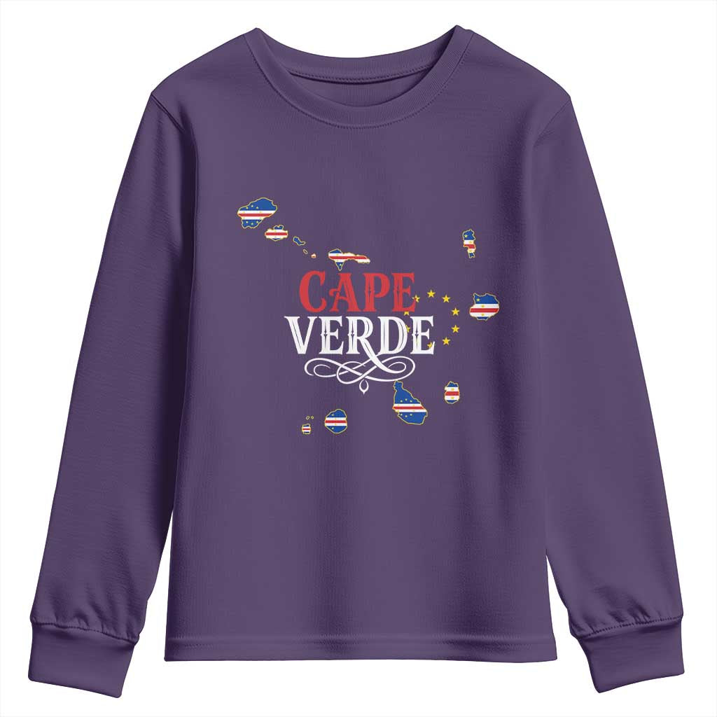 Cabo Verde Islands Flag Map Youth Sweatshirt Cape Verde Vintage Pride