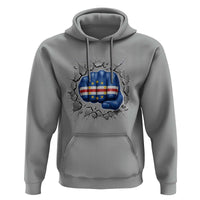 Cape Verde Flag Fist Power Stone Wall Break Graphic Hoodie Cabo Verde Strong Roots National Pride