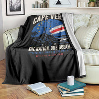 Cape Verde Small Islands Big Hearts Pride Throw Blanket Cabo Verde One Nation One Dream Distressed Flag
