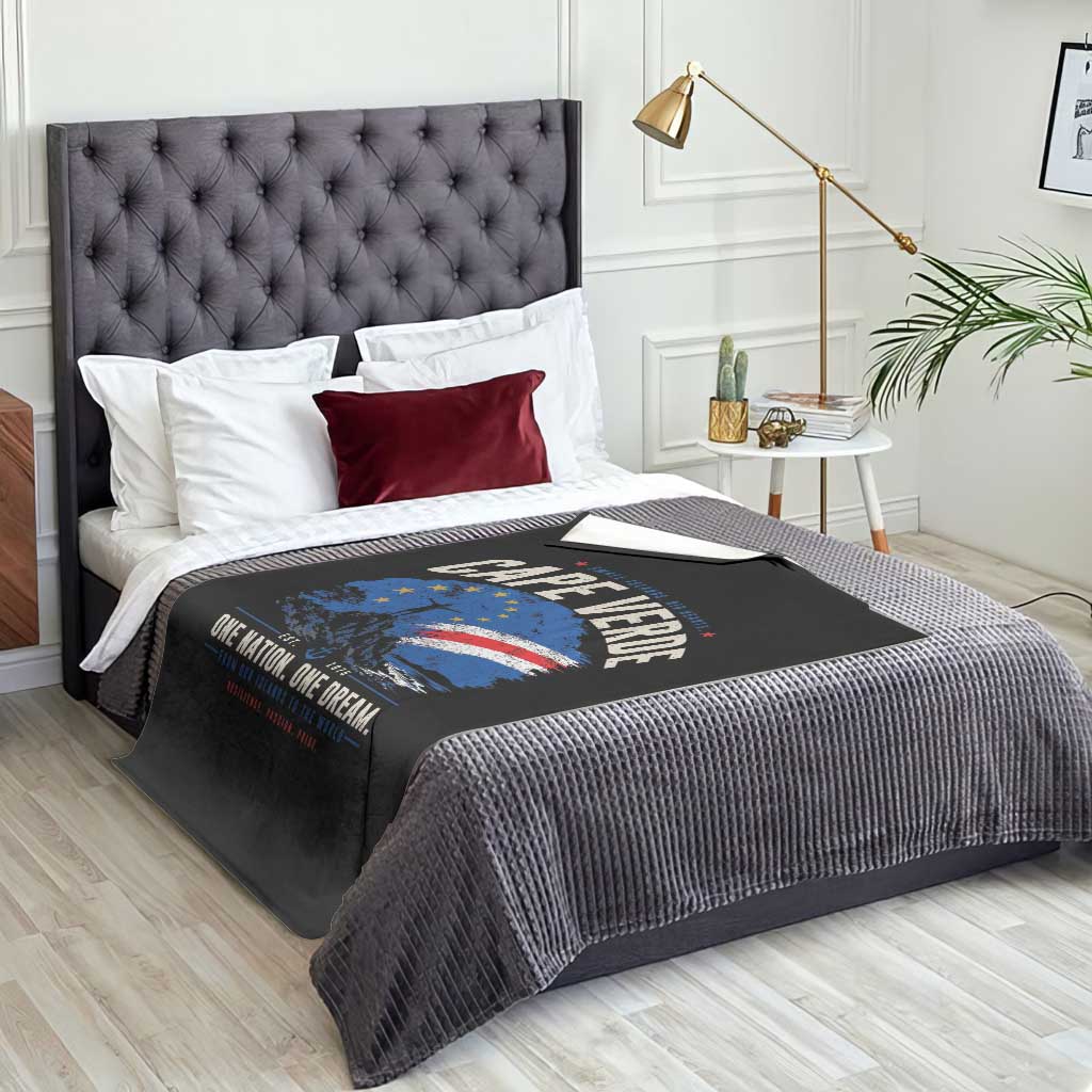 Cape Verde Small Islands Big Hearts Pride Throw Blanket Cabo Verde One Nation One Dream Distressed Flag