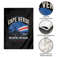 Cape Verde Small Islands Big Hearts Pride Garden Flag Cabo Verde One Nation One Dream Distressed Flag