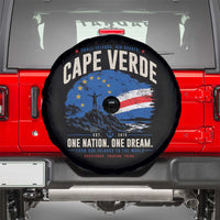 Cape Verde Small Islands Big Hearts Pride Spare Tire Cover Cabo Verde One Nation One Dream Distressed Flag