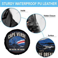 Cape Verde Small Islands Big Hearts Pride Spare Tire Cover Cabo Verde One Nation One Dream Distressed Flag