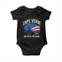 Cape Verde Small Islands Big Hearts Pride Baby Onesie Cabo Verde One Nation One Dream Distressed Flag