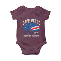 Cape Verde Small Islands Big Hearts Pride Baby Onesie Cabo Verde One Nation One Dream Distressed Flag