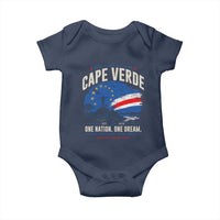 Cape Verde Small Islands Big Hearts Pride Baby Onesie Cabo Verde One Nation One Dream Distressed Flag