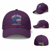 Cape Verde Small Islands Big Hearts Pride Baseball Cap Cabo Verde One Nation One Dream Distressed Flag