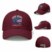 Cape Verde Small Islands Big Hearts Pride Baseball Cap Cabo Verde One Nation One Dream Distressed Flag