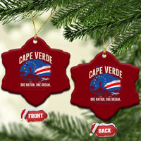 Cape Verde Small Islands Big Hearts Pride Ceramic Ornament Cabo Verde One Nation One Dream Distressed Flag